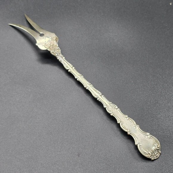 Antique Whiting Fork Sterling Silver Ornate Olive Pickle Seafood Oyster S CT36E - Picture 8 of 11